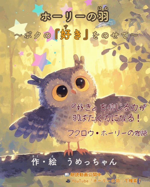 絵本「ホーリーの羽～ボクの好きをのせて～」表紙